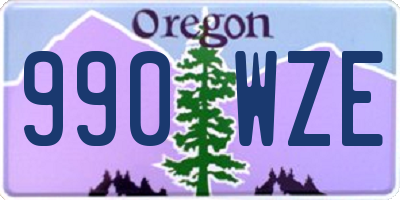 OR license plate 990WZE
