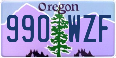 OR license plate 990WZF