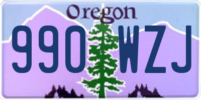 OR license plate 990WZJ
