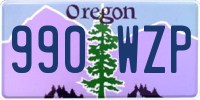 OR license plate 990WZP