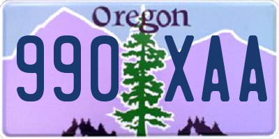 OR license plate 990XAA
