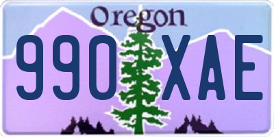 OR license plate 990XAE