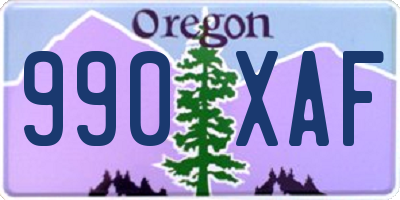 OR license plate 990XAF