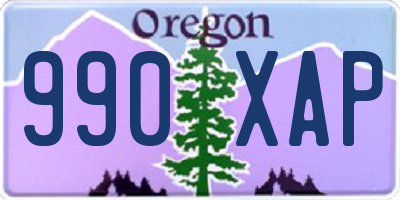 OR license plate 990XAP