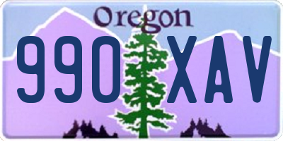 OR license plate 990XAV