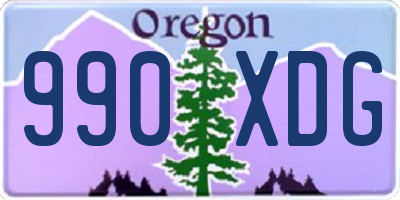 OR license plate 990XDG