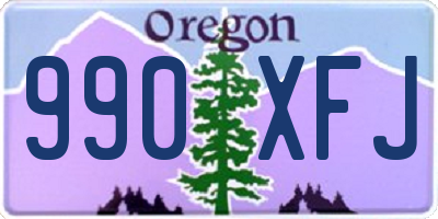 OR license plate 990XFJ