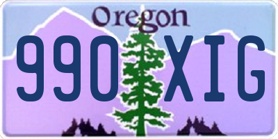 OR license plate 990XIG