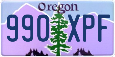 OR license plate 990XPF