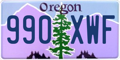 OR license plate 990XWF