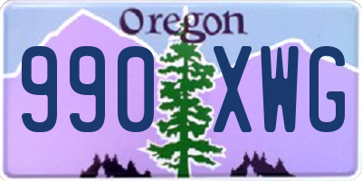 OR license plate 990XWG