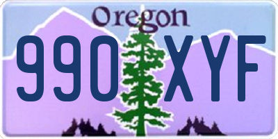 OR license plate 990XYF