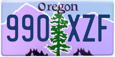 OR license plate 990XZF