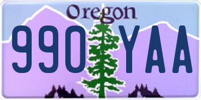 OR license plate 990YAA