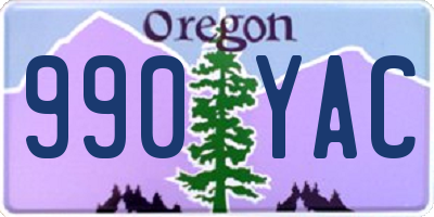 OR license plate 990YAC