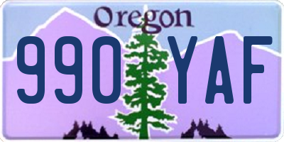 OR license plate 990YAF