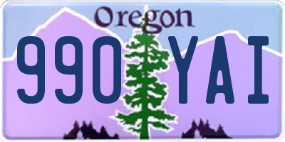 OR license plate 990YAI