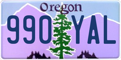 OR license plate 990YAL