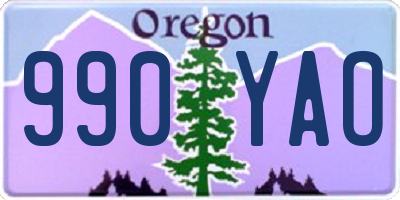 OR license plate 990YAO