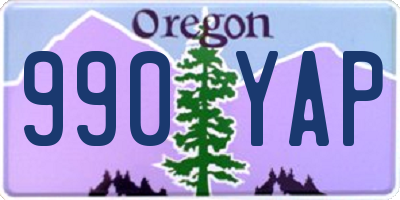 OR license plate 990YAP