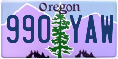 OR license plate 990YAW