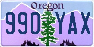 OR license plate 990YAX