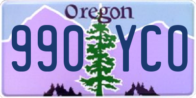 OR license plate 990YCO