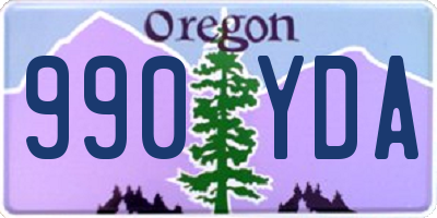 OR license plate 990YDA