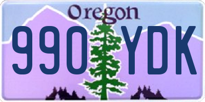 OR license plate 990YDK