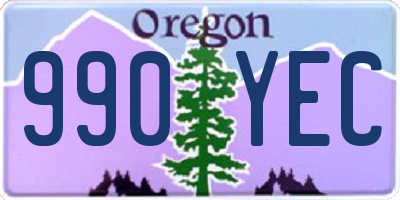 OR license plate 990YEC