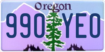 OR license plate 990YEO