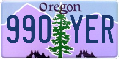 OR license plate 990YER