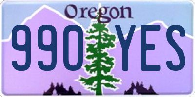 OR license plate 990YES