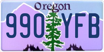 OR license plate 990YFB
