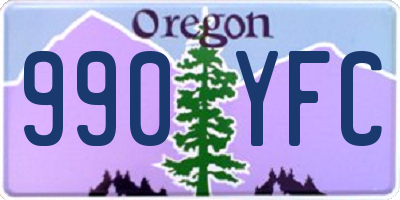 OR license plate 990YFC