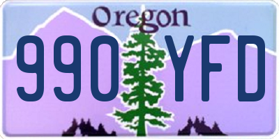 OR license plate 990YFD