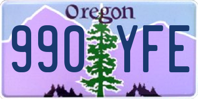 OR license plate 990YFE