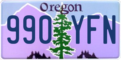 OR license plate 990YFN