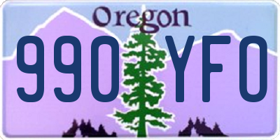 OR license plate 990YFO