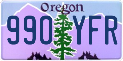 OR license plate 990YFR