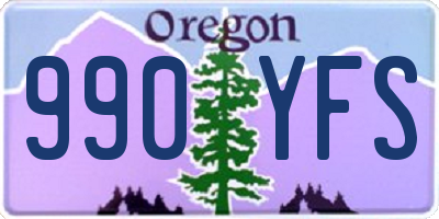 OR license plate 990YFS