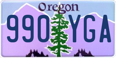 OR license plate 990YGA