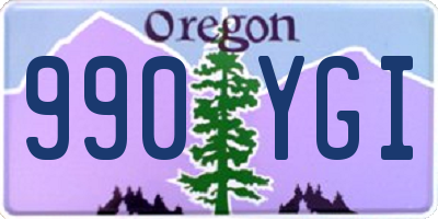 OR license plate 990YGI