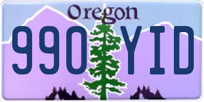 OR license plate 990YID