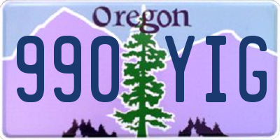 OR license plate 990YIG
