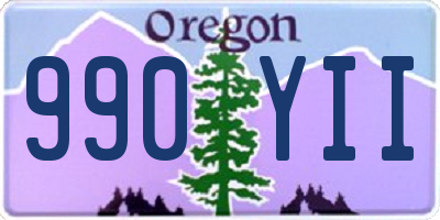 OR license plate 990YII