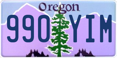 OR license plate 990YIM