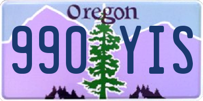 OR license plate 990YIS