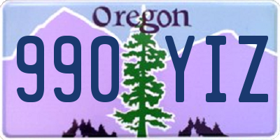 OR license plate 990YIZ