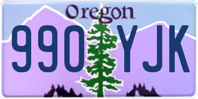 OR license plate 990YJK